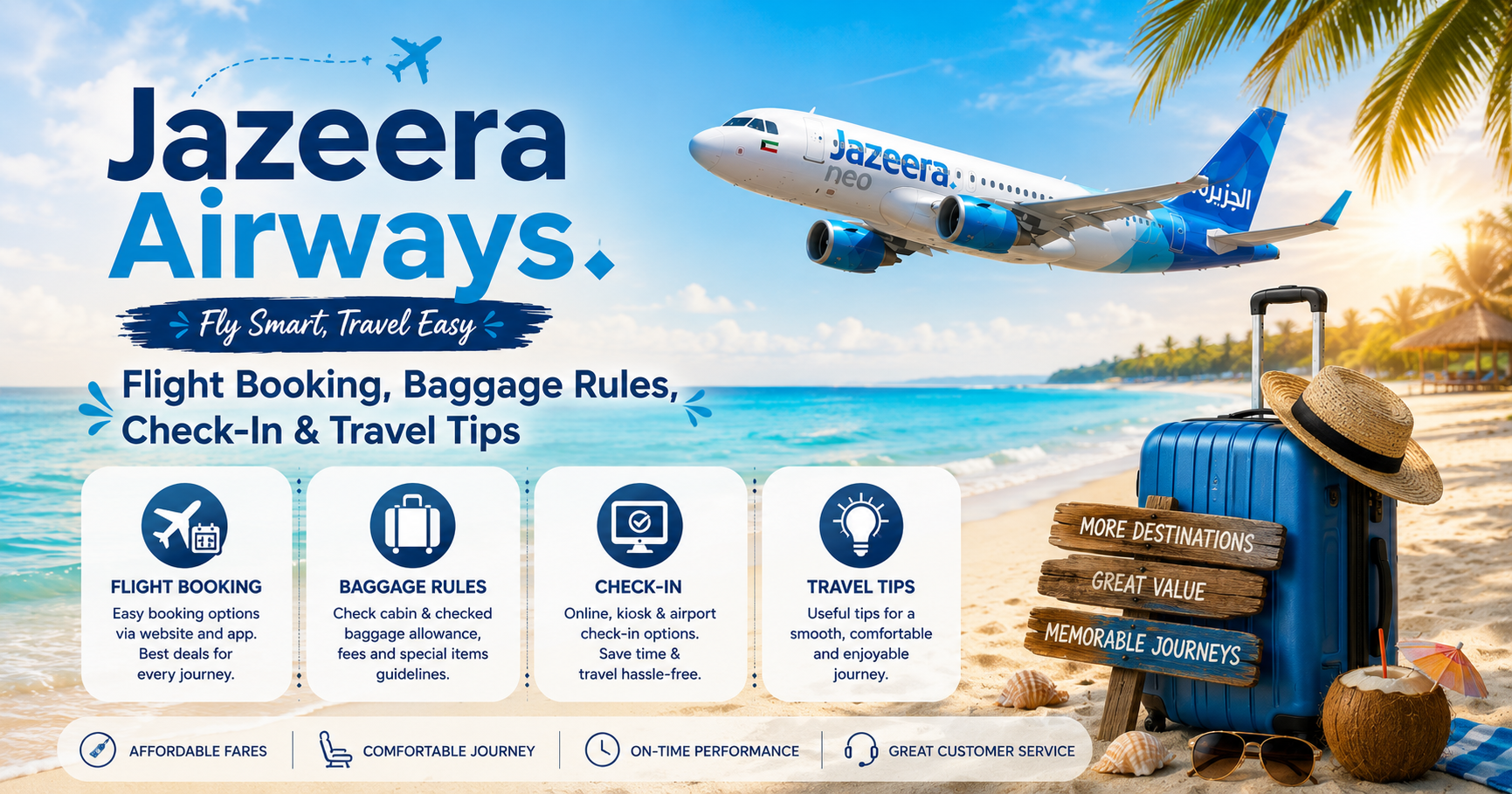 Jazeera Airways Flight Booking, Baggage Rules, Check-In & Travel Tips